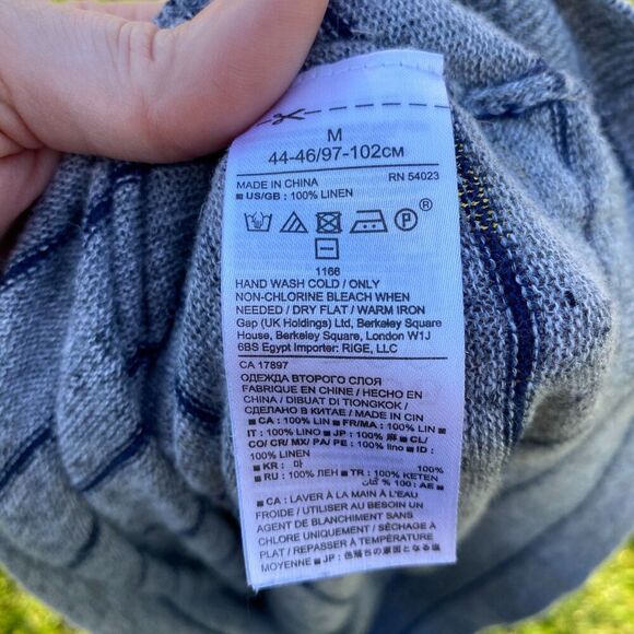 Banana Republic 100% Italian Linen Striped Nautical Sweater Size M - Picture 4 of 5